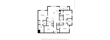 A black and white floor plan of a house with labeled rooms.