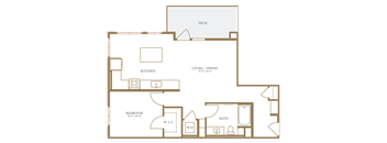 a floor plan of a house with a bedroom and a living room