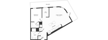 1 Bed/1 Bath Den-AD1-Center
