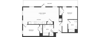 a floor plan of a unit with a bedroom and a bathroom