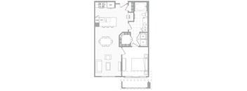a floor plan of a small house with bedrooms and a living room
