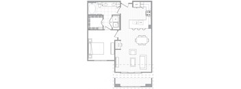 a floor plan of a house with bedrooms and a living room