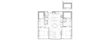 a floor plan of a house with furniture on it