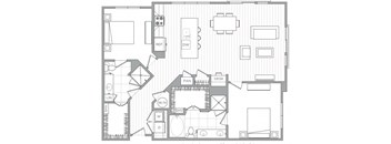 a floor plan of a house with bedrooms and a living room