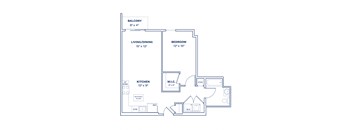 a floor plan of a bedroom apartment