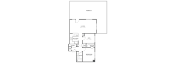 A black and white image of a floor plan for a house.