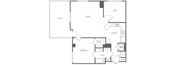 A black and white image of a floor plan for a house.