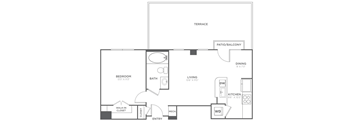 A black and white image of a floor plan for a house.