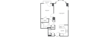 A black and white image of a floor plan for a home.