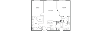 A black and white image of a floor plan for a home.