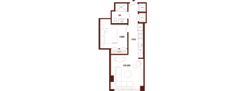 A floor plan of a house with a kitchen, dining room, and bedrooms.