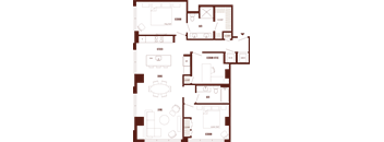 A floor plan of a house with labeled rooms such as "Kitchen", "Dining", and "Bedroom".