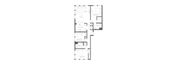 A black and white image of a floor plan for a house.