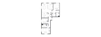 A black and white floor plan of a house with labeled rooms.