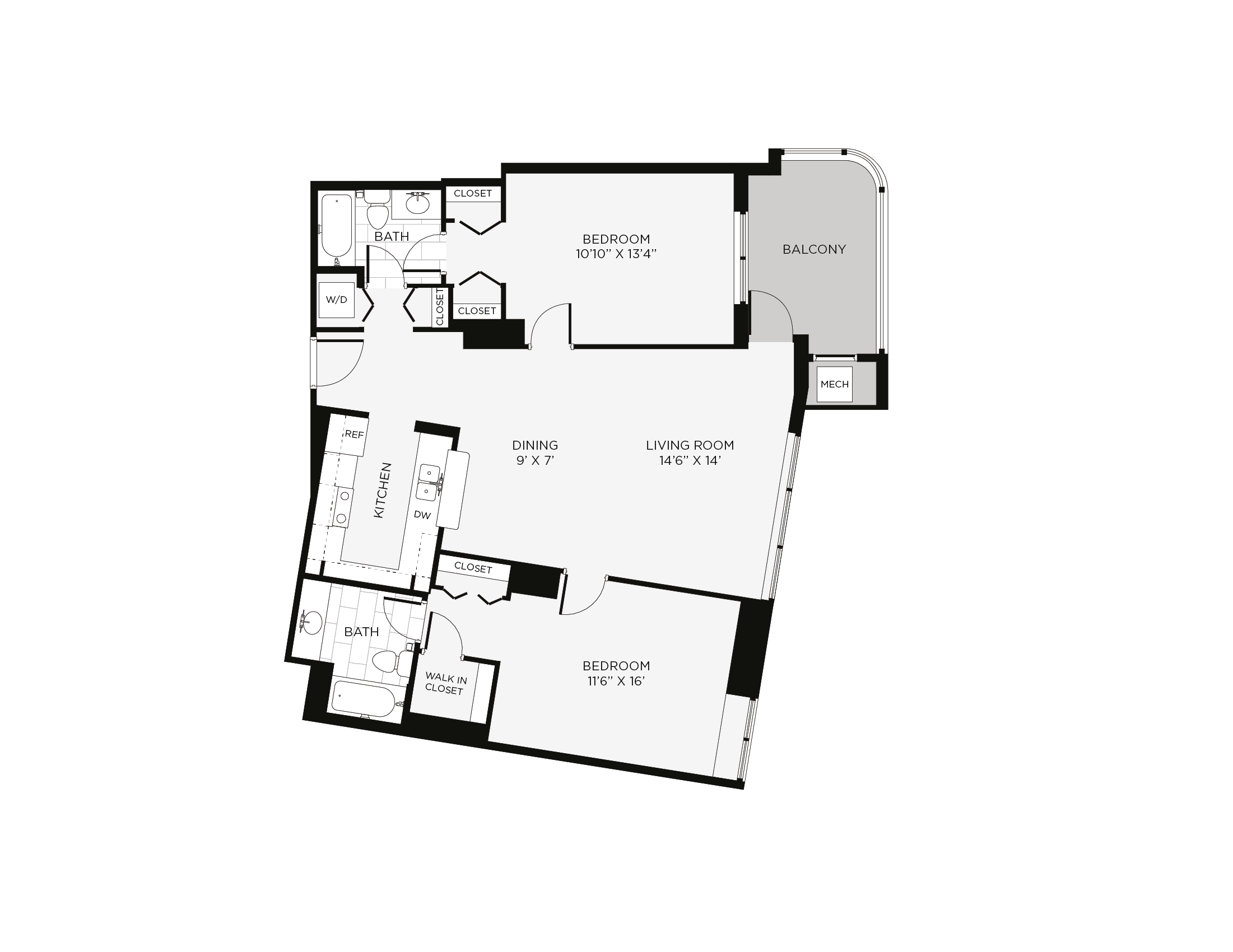 2 Bed/2 Bath-2C Yulan