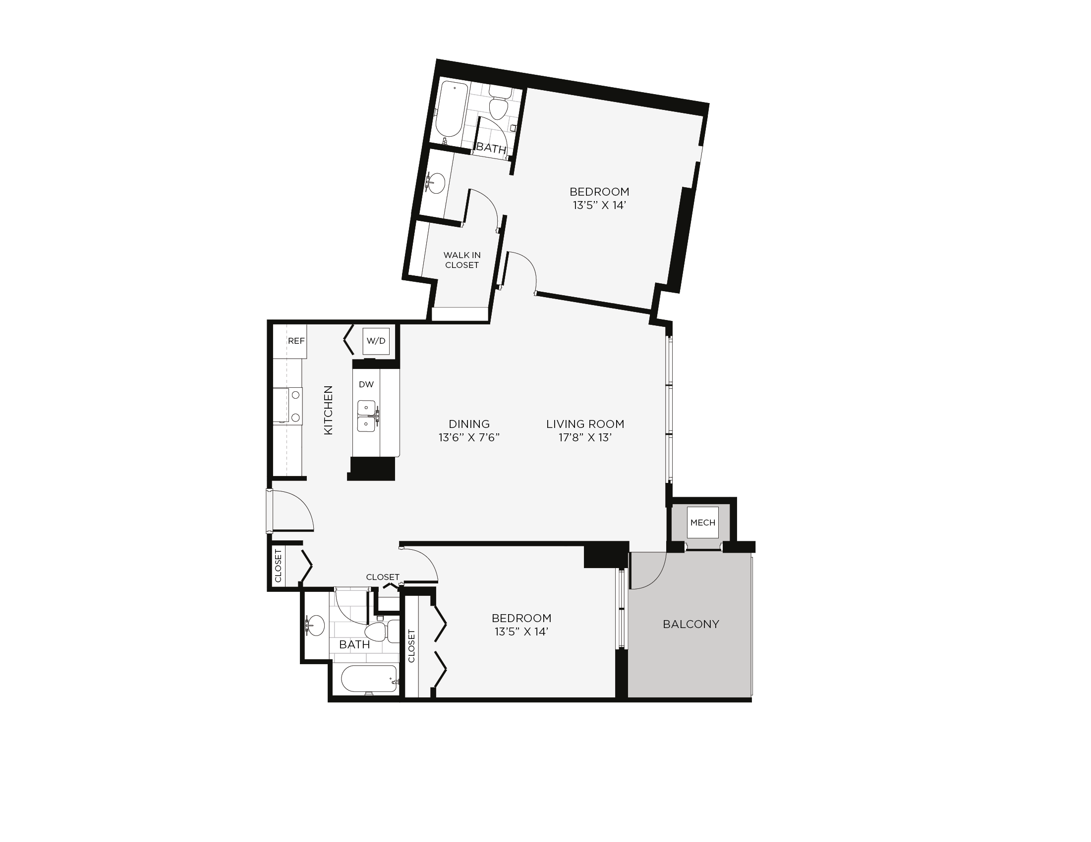 2 Bed/2 Bath-2B Oyama