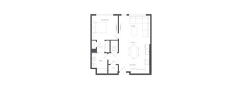 A black and white floor plan of a house with labeled rooms.