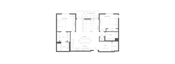 A black and white image of a house floor plan.