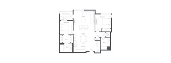 A black and white image of a house floor plan.
