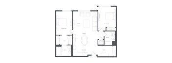 A black and white image of a house floor plan.