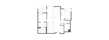 A black and white image of a house floor plan.