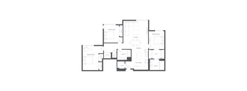 A black and white floor plan of a house with labeled rooms.