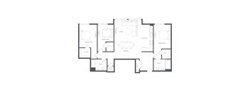 A black and white image of a house floor plan.