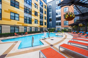 Resort-style pool and sundeck where you can luxuriate in style