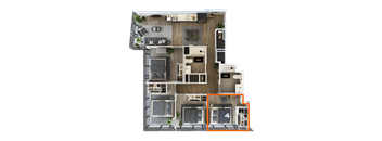 a birds eye view of a floor plan of a house