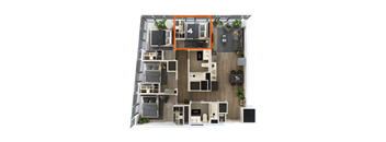 a 3d view of a floor plan of a house