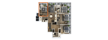 a top view of a floor plan of a house