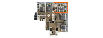 a top view of a floor plan of a house