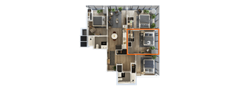 a top view of a floor plan of a house