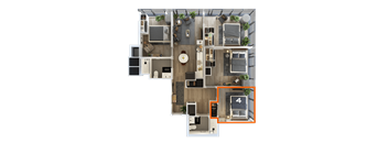 a top view of a floor plan of a house