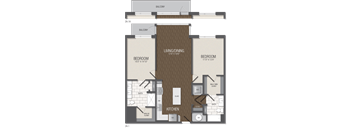 T.2A1A Floor Plan at TENmflats, Maryland, 21044
