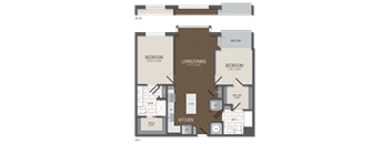 T.2A4A Floor Plan at TENmflats, Columbia, 21044