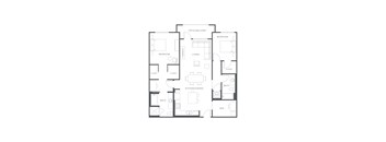 A black and white floor plan of a house with labeled rooms.