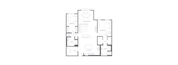 A black and white image of a floor plan for a house.