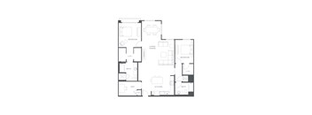 A floor plan of a house with labeled rooms.