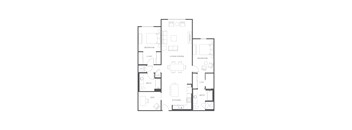 A black and white image of a house floor plan.