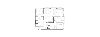 A black and white image of a house floor plan.