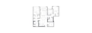 A black and white image of a house floor plan.