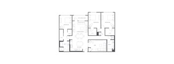 A black and white image of a house floor plan.