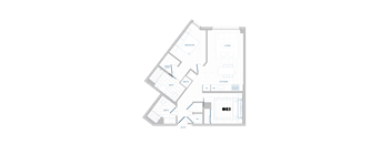 a floor plan of a modern apartment with a geometric layout