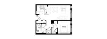 1 Bed/1 Bath-1B