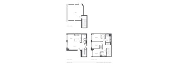 the floor plans of three different floor plans with different layouts