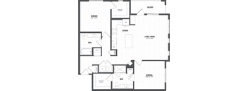 A black and white image of a house floor plan with a balcony.