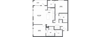 A black and white image of a house floor plan.