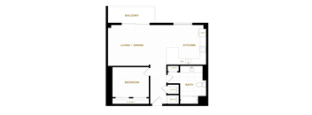 the floor plan of a bedroom apartment