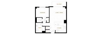 the icon floor plan  studio apartment